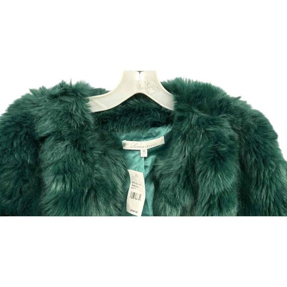Lovers + Friends NYC Faux Fur Jacket Sz M NWT $248 Sold Out Jade Green - Picture 4 of 7